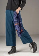 Vävd byxa i ekologisk bomull/lin - stillahavsblå