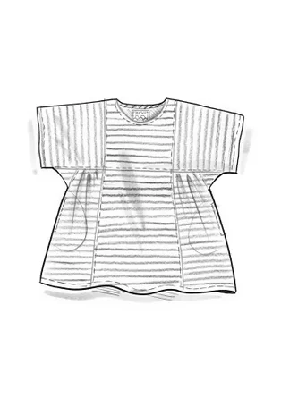 Vävd tunika "Reflexions" i ekologisk bomull - svart/halvblekt