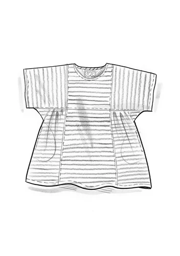 Vävd tunika "Reflexions" i ekologisk bomull - svart/halvblekt