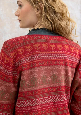 Kofta "Canwood" i ekologisk/återvunnen bomull - tranbär