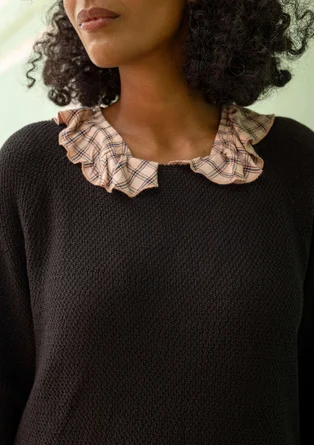 Tröja "Pauline" i ekologisk/ återvunnen bomull - svart