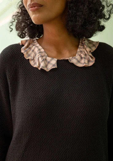 Tröja "Pauline" i ekologisk/ återvunnen bomull - svart