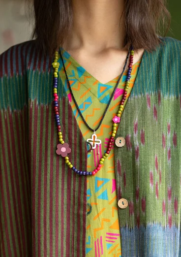 Halsband "Mira" i ben/återvunnet trä - granatäpple