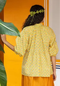 Vävd blus "Neela" i ekologisk bomull - solstråle