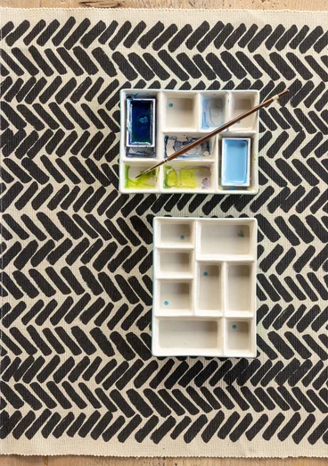 Bordstablett "Play" i ekologisk bomull - svart