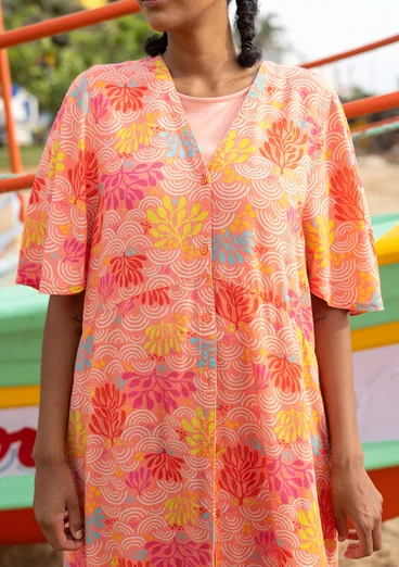 Vävd klänning "Pearl" i viskos/lin - näckros