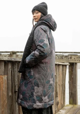 Vävd kviltad kappa "Nova Scotia" i ekologisk bomull - mörk askgrå