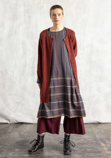 Vävd klänning "Kate" i ekologisk bomull - askgrå