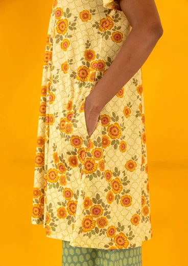 Trikåklänning "Rema" i ekologisk bomull - solstråle