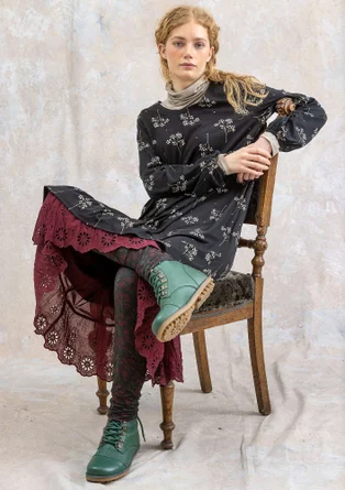 Trikåklänning "Rönnbär" i ekologisk bomull/modal - svart