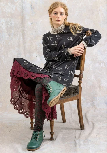 Trikåklänning "Rönnbär" i ekologisk bomull/modal - svart