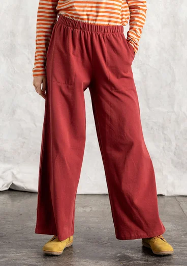 Trikåbyxa i ekologisk bomull - rooibos