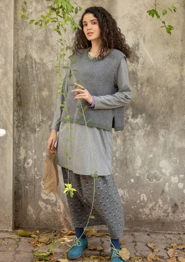 Stickad slipover "Helena" i lammullsmix - grafit/melange