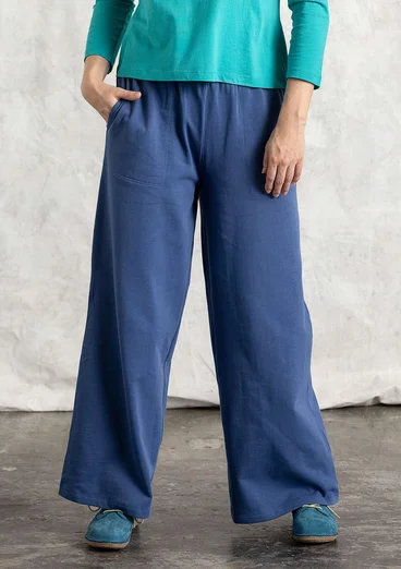 Trikåbyxa i ekologisk bomull - bergsblå