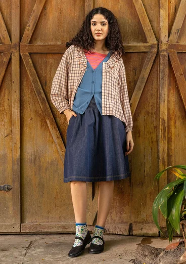 Kofta "Pauline" i ekologisk/återvunnen bomull - indigo