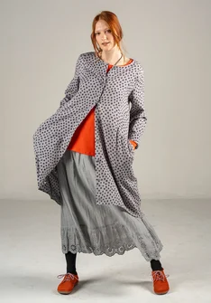 Vävd klänning "Olivia" i ekologisk bomull - häger/mönstrad