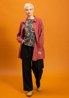 Vävd skjorta "Camille" i ekologisk bomull/lin - gnejs