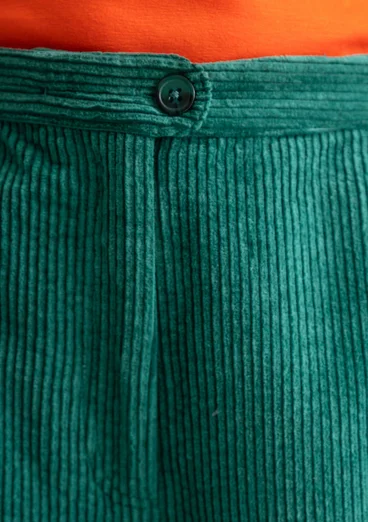 Manchesterbyxa "Rime" i ekologisk bomull - ljus buteljgrön