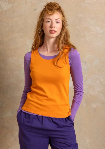 Trikåtop i ekologisk bomull - lila kosmos