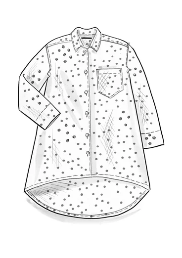 Vävd skjorta "Olivia" i ekologisk bomull - bläck/mönstrad