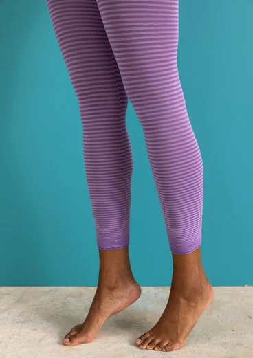 Randiga leggings i återvunnen polyamid - lila kosmos/aster