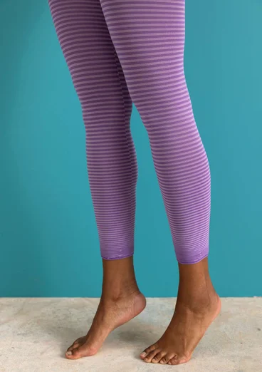 Randiga leggings i återvunnen polyamid - lila kosmos/aster