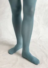 Enfärgade strumpbyxor i återvunnen polyamid - veronagrön