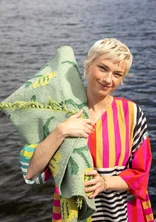 Matta "Wildflower" i ekologisk bomull - dovgrön