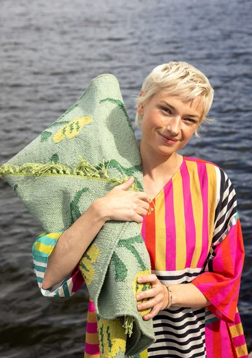 Matta "Wildflower" i ekologisk bomull - dovgrön