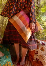 Kuddfodral "Andes" i ekologisk bomull - henna