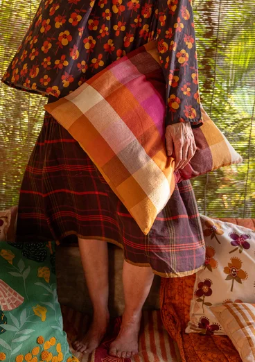 Kuddfodral "Andes" i ekologisk bomull - henna