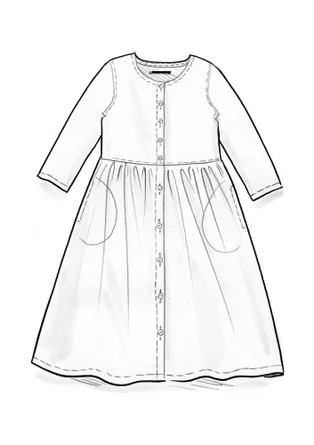 Vävd klänning "Sofia" i ekologisk bomull - krappröd/ruta