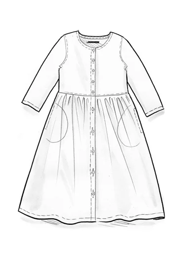 Vävd klänning "Sofia" i ekologisk bomull - krappröd/ruta