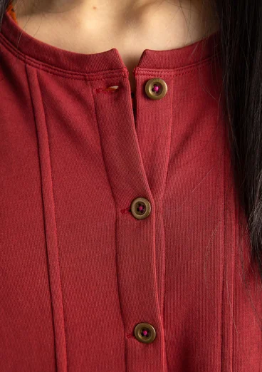 Trikåkofta i ekologisk bomull - rooibos