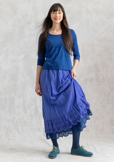 Vävd underkjol i ekologisk bomull - briljantblå