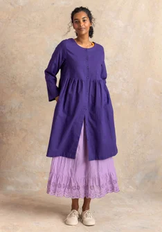 Vävd klänning ”Vendela” i ekologisk bomull - natthimmel