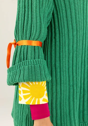 Enfärgad tröja "Midori" i ekologisk bomull - mörk smaragd