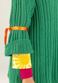 Enfärgad tröja "Midori" i ekologisk bomull - mörk smaragd