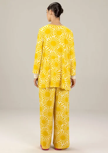 Mönstrad topp "Taiyoko" i lyocell/elastan - gullregn