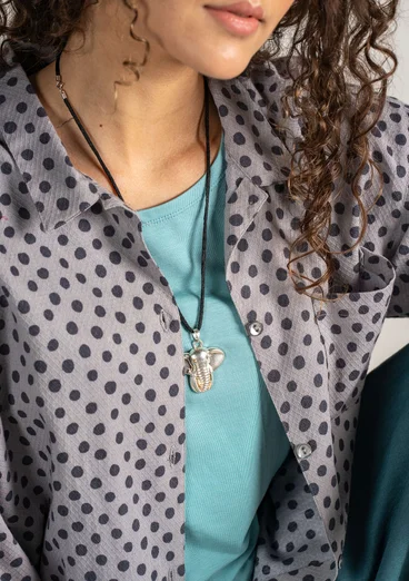 Vävd skjorta "Olivia" i ekologisk bomull - häger/mönstrad