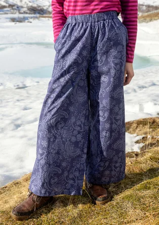 Vävd byxa "Denali" i ekologisk bomull - midnattsblå