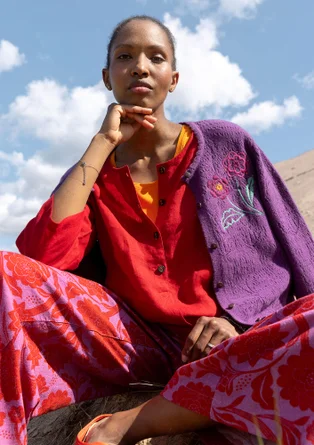 Kofta "Shadow" i lammullsmix - hortensia