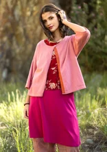 Växtfärgad kofta i ekologisk bomull/ull - körsbärsblom