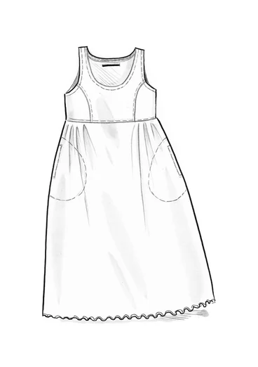 Enfärgad trikåklänning i ekologisk bomull - cyklamen