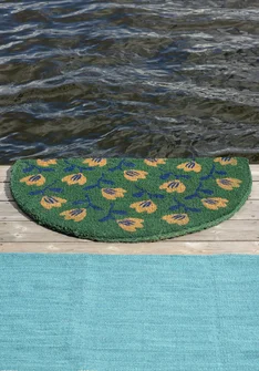 Dörrmatta "Wildflower" i kokosfiber - malakit