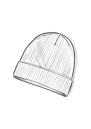 Stickad mössa i fluffig alpackamix - mörk jaspis