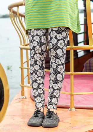 Mönstrade leggings "Cress" i lyocell/elastan - svart