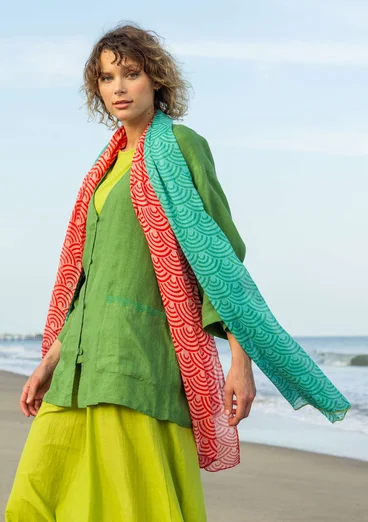 Sjal "Bow" i ekologisk bomull - malakit