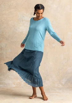 Vävd underkjol i ekologisk bomull - indigogrön