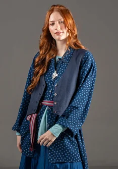 Vävd väst i ekologisk bomull - bläck